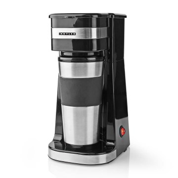 Butler - Vieno puodelio kavos aparatas 0,4 l su kelioniniu puodeliu 750W/230V nerūdijančio plieno/juoda