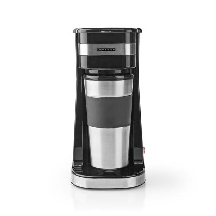 Butler - Vieno puodelio kavos aparatas 0,4 l su kelioniniu puodeliu 750W/230V nerūdijančio plieno/juoda