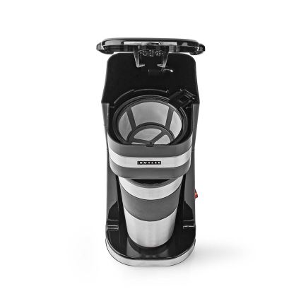 Butler - Vieno puodelio kavos aparatas 0,4 l su kelioniniu puodeliu 750W/230V nerūdijančio plieno/juoda