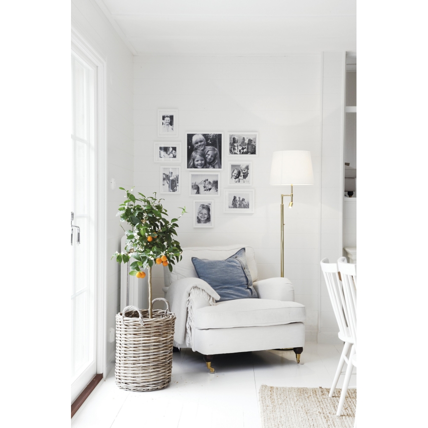 ByRydens - LED toršeras ORLANDO 1xE27/5W/230V + LED/3W balta/auksas diametras 36 cm