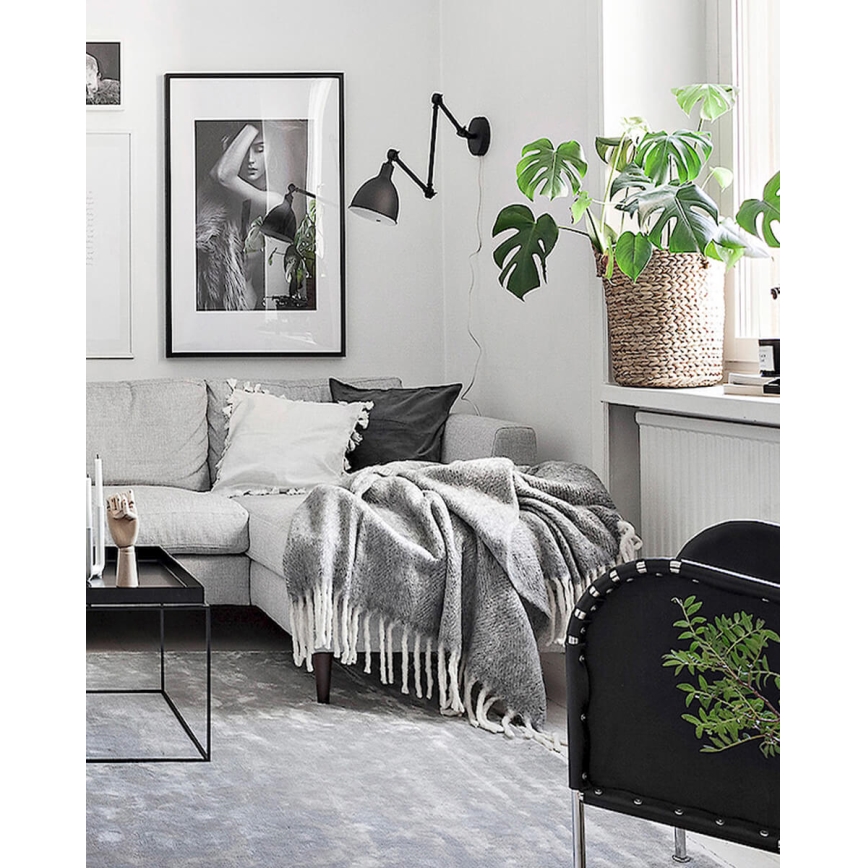 ByRydens - Pritemdoma sieninė lempa TURGUS 1xE27/5W/230V juoda