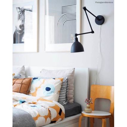 ByRydens - Pritemdoma sieninė lempa TURGUS 1xE27/5W/230V juoda