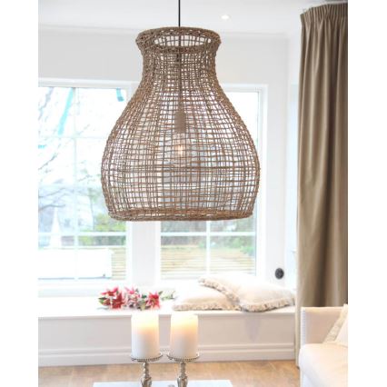 ByRydens - Pakabinamas sietynas SEAGRASS 1xE27/8W/230V smėlio spalva diametras 49 cm