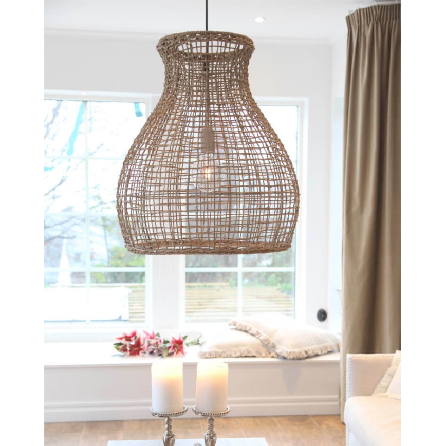 ByRydens - Pakabinamas sietynas SEAGRASS 1xE27/8W/230V smėlio spalva diametras 49 cm