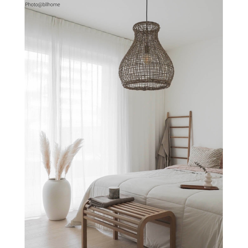 ByRydens - Pakabinamas sietynas SEAGRASS 1xE27/8W/230V smėlio spalva diametras 49 cm