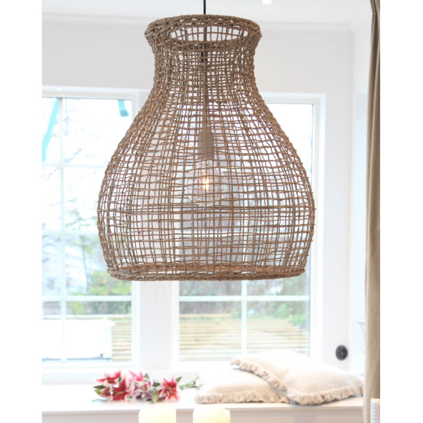 ByRydens - Pakabinamas sietynas SEAGRASS 1xE27/8W/230V smėlio spalva diametras 49 cm