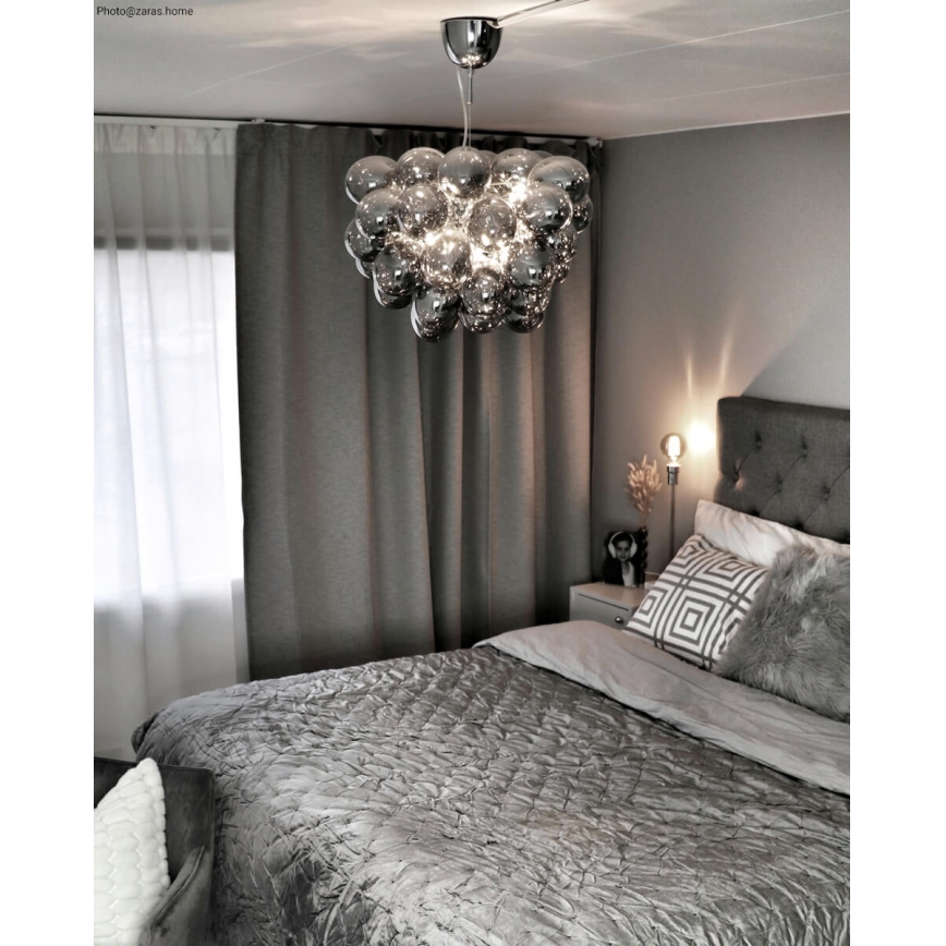 ByRydens - Pakabinamas sietynas GROSS 8xG9/4W/230V dūminis/juoda diametras 50 cm