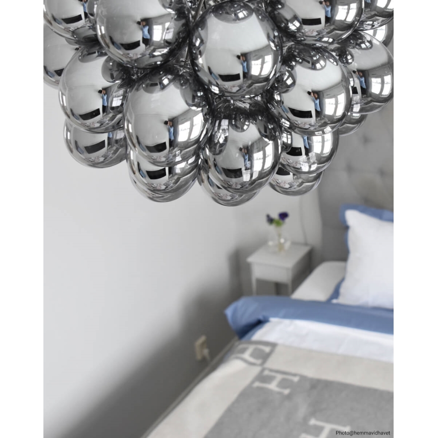 ByRydens - Pakabinamas sietynas GROSS 8xG9/4W/230V dūminis/juoda diametras 50 cm