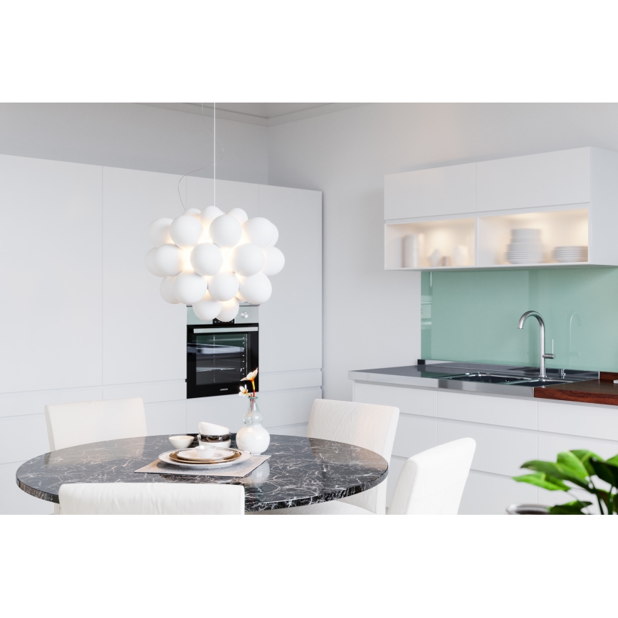 ByRydens - Pakabinamas sietynas GROSS 8xG9/4W/230V balta diametras 50 cm