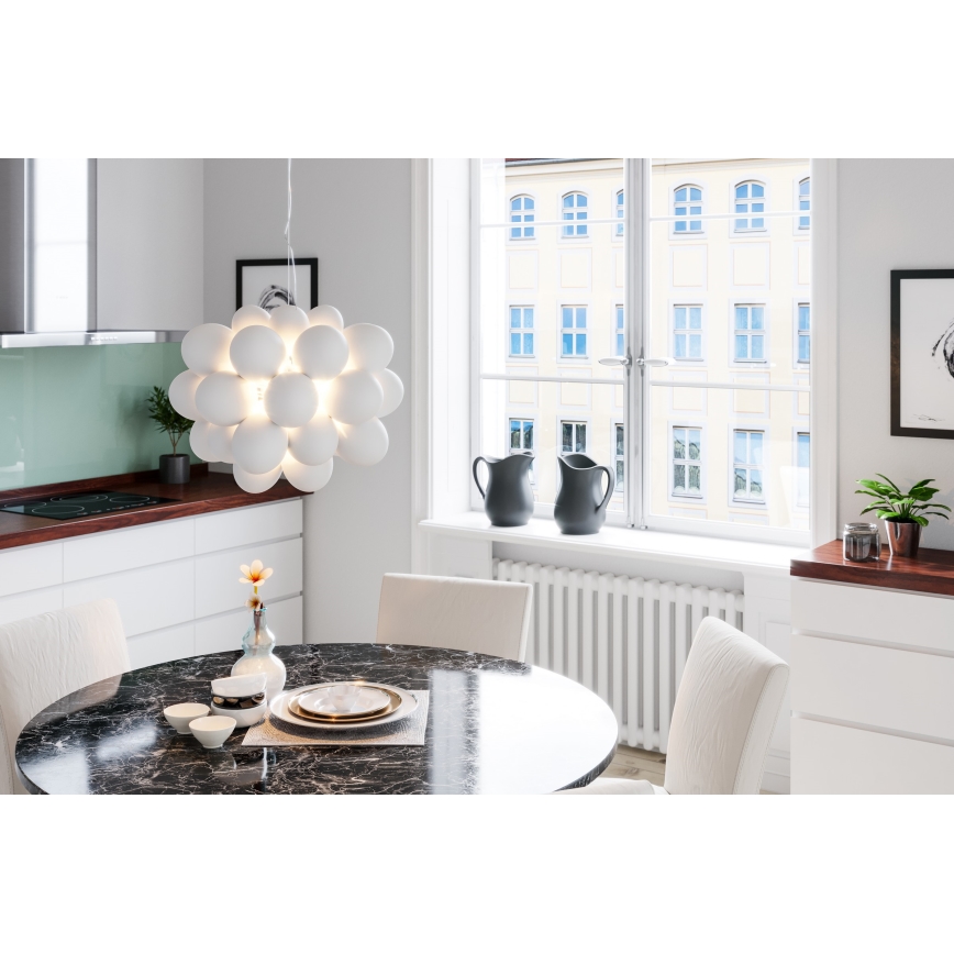 ByRydens - Pakabinamas sietynas GROSS 8xG9/4W/230V balta diametras 50 cm