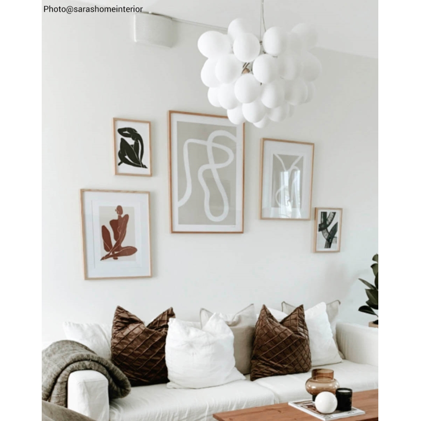 ByRydens - Pakabinamas sietynas GROSS 8xG9/4W/230V balta diametras 50 cm