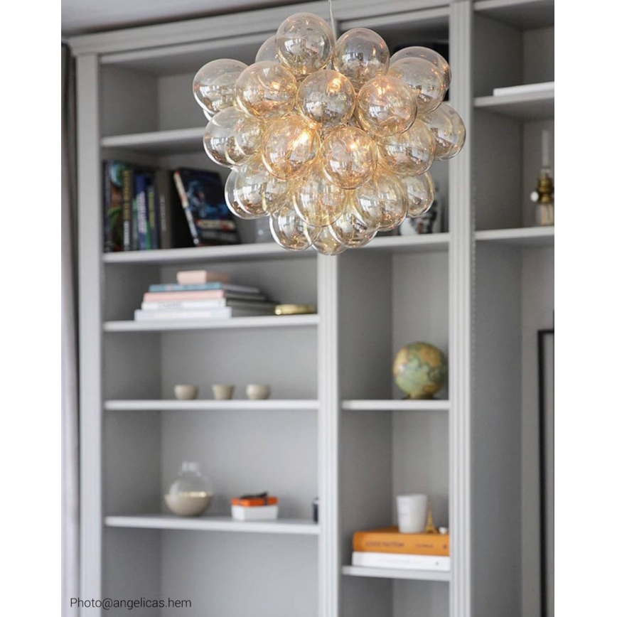 ByRydens - Pakabinamas sietynas GROSS 8xG9/4W/230V dūminis/ruda diametras 50 cm