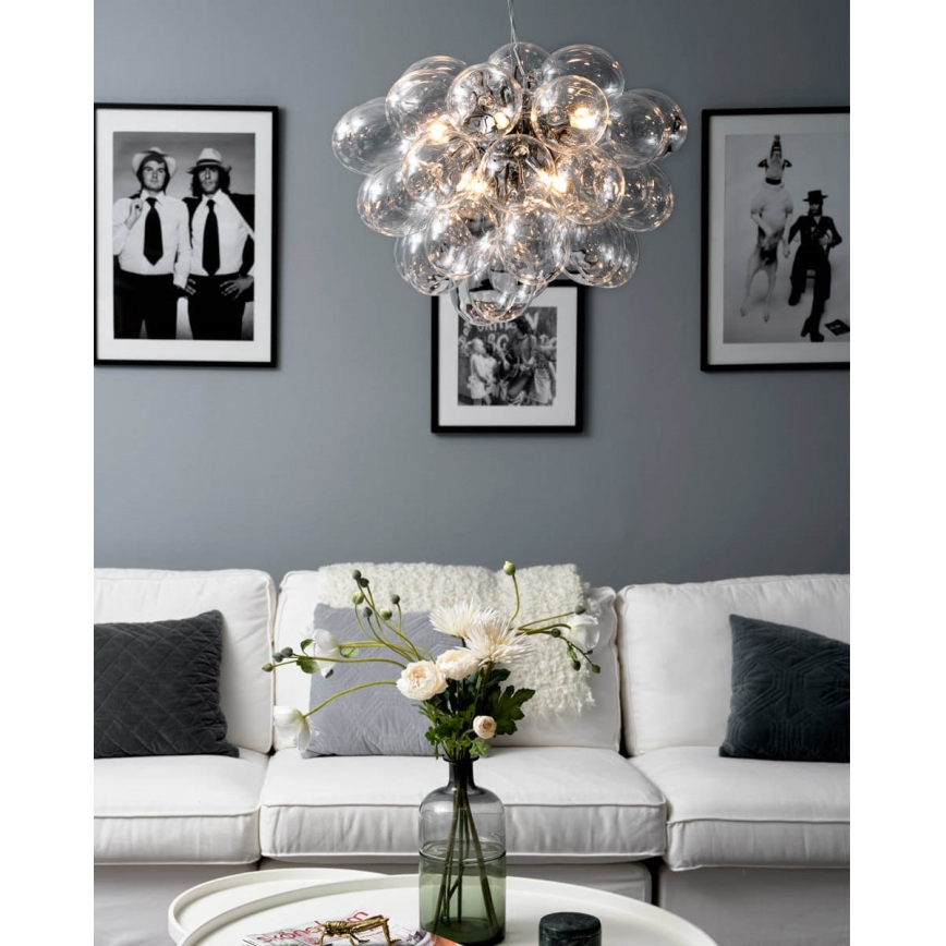 ByRydens - Pakabinamas sietynas GROSS 8xG9/4W/230V permatoma diametras 50 cm