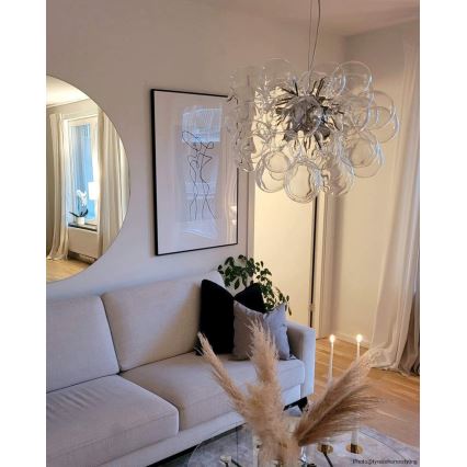 ByRydens - Pakabinamas sietynas GROSS 8xG9/4W/230V permatoma diametras 50 cm