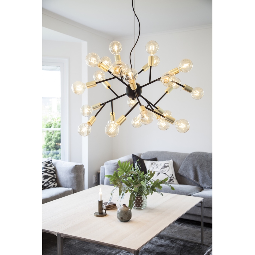 ByRydens - Pakabinamas sietynas HEROES 24xE27/5W/230V juoda diametras 80 cm