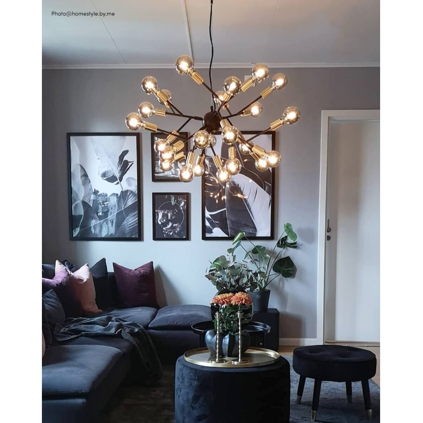 ByRydens - Pakabinamas sietynas HEROES 24xE27/5W/230V juoda diametras 80 cm