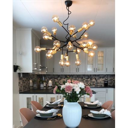ByRydens - Pakabinamas sietynas HEROES 24xE27/5W/230V juoda diametras 80 cm