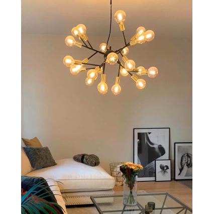 ByRydens - Pakabinamas sietynas HEROES 24xE27/5W/230V juoda diametras 80 cm