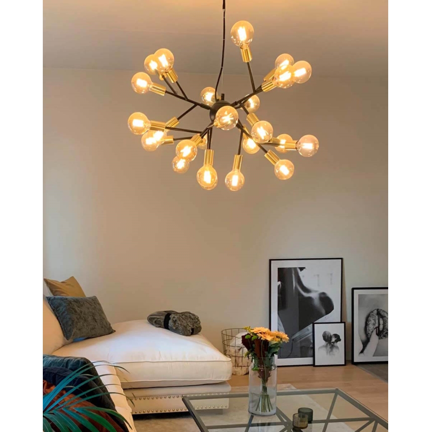ByRydens - Pakabinamas sietynas HEROES 24xE27/5W/230V juoda diametras 80 cm