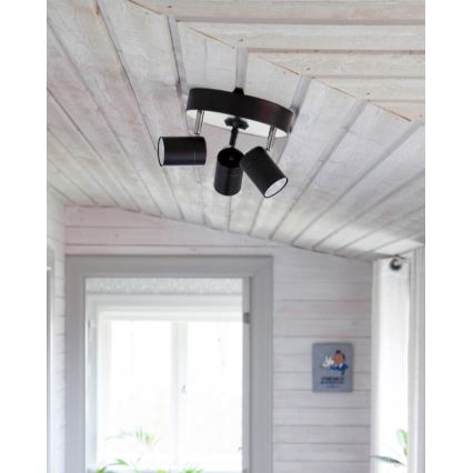 ByRydens - Akcentinis apšvietimas CORRECT 3xGU10/7W/230V juoda diametras 20 cm
