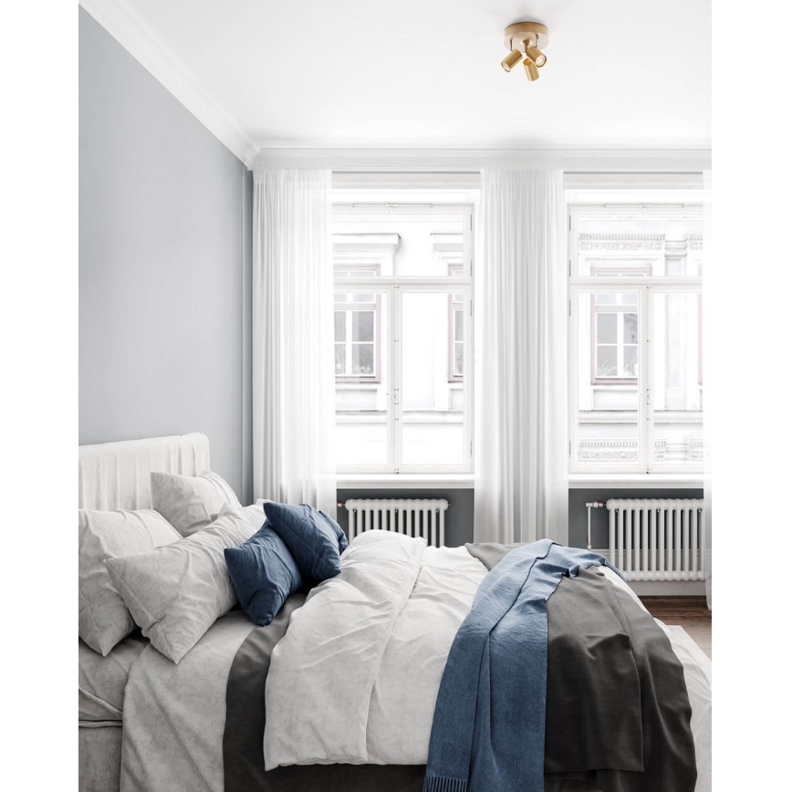 ByRydens - taškinis šviestuvas CORRECT 3xGU10/7W/230V auksinis, skersmuo 20 cm