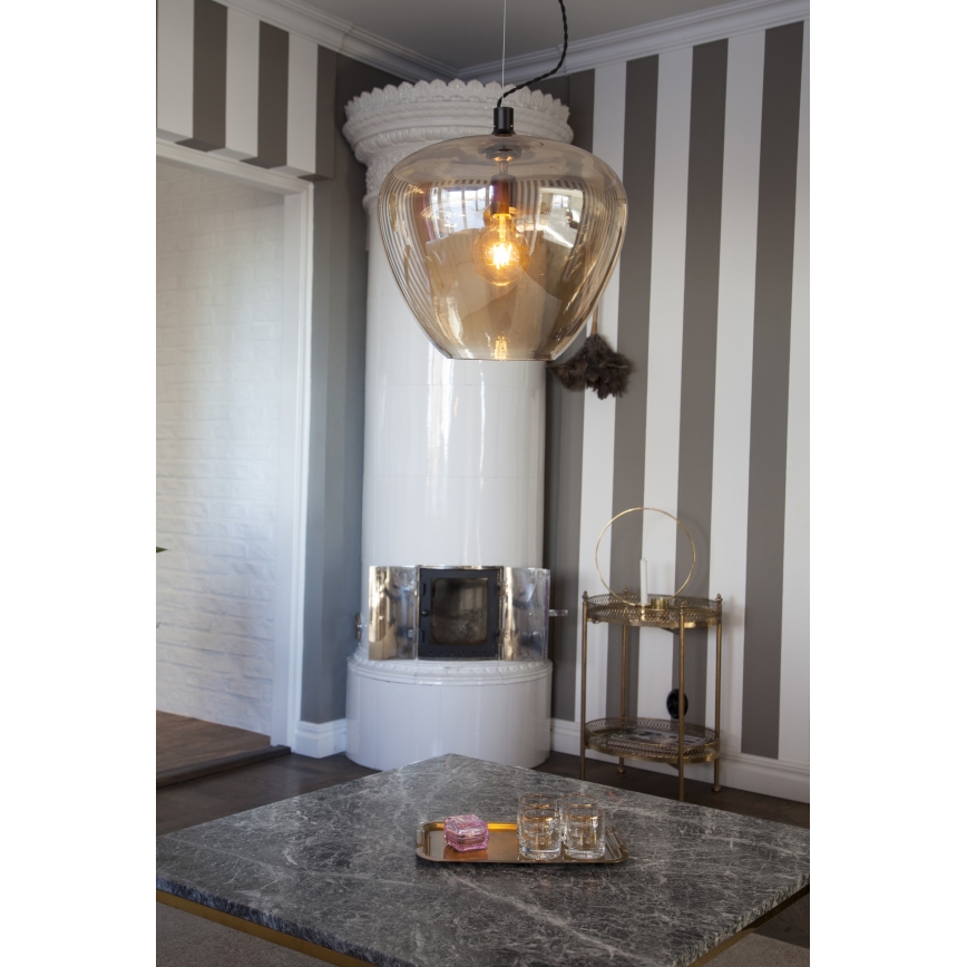 ByRydens - Pakabinamas sietynas BELLISSIMO 1xE27/8W/230V dūminis/ruda diametras 40 cm