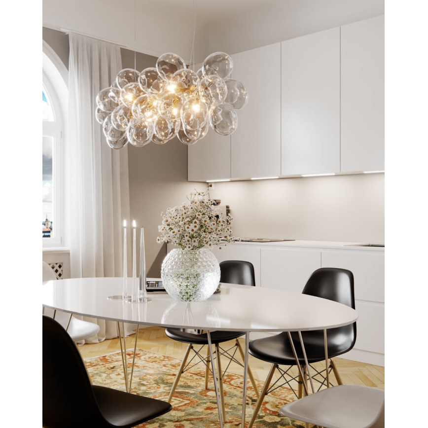 ByRydens - Pakabinama liustra su troseliu GROSS BAR 8xG9/4W/230V skaidri