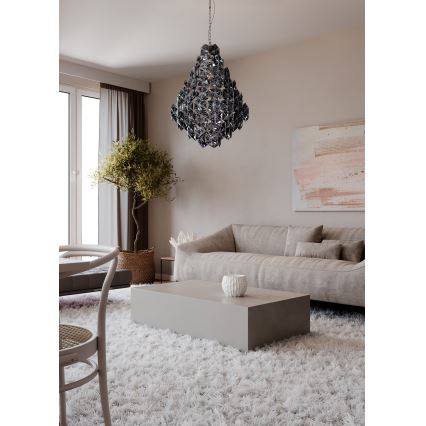 ByRydens - Sietynas, kabinamas ant grandinės MONARQUE GRANDE 11xE14/5W/230V juoda diametras 58 cm