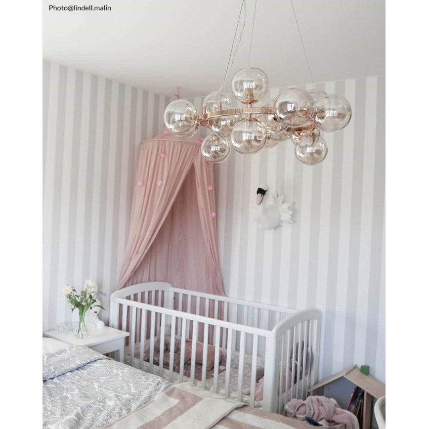 ByRydens - Pakabinamas sietynas SPLENDOR 15xG9/5W/230V dūminis/ruda diametras 58 cm