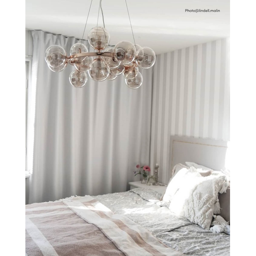 ByRydens - Pakabinamas sietynas SPLENDOR 15xG9/5W/230V dūminis/ruda diametras 58 cm