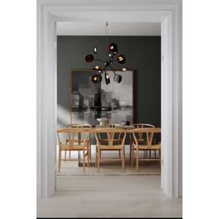 ByRydens - Pakabinamas sietynas TURNO 18xG9/4W/230V auksas/juoda diametras 80 cm