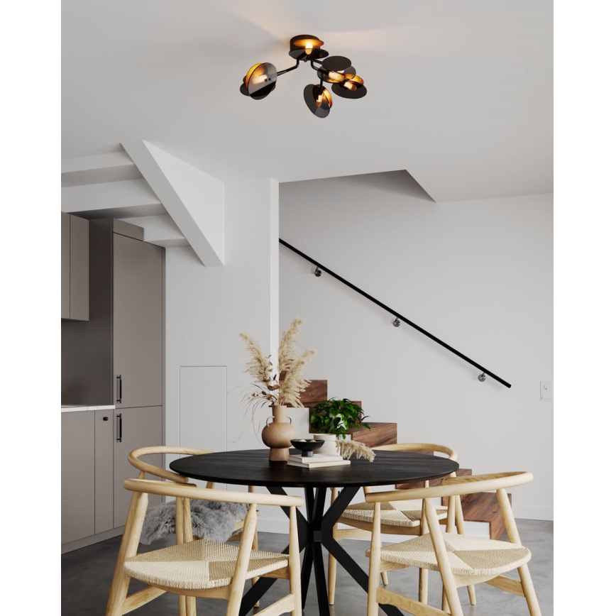 ByRydens - Tvirtinamas sietynas TURNO 6xG9/4W/230V auksas/juoda