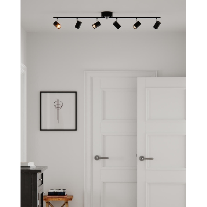 ByRydens - Akcentinis apšvietimas CORRECT 6xGU10/7W/230V juoda diametras 30 cm