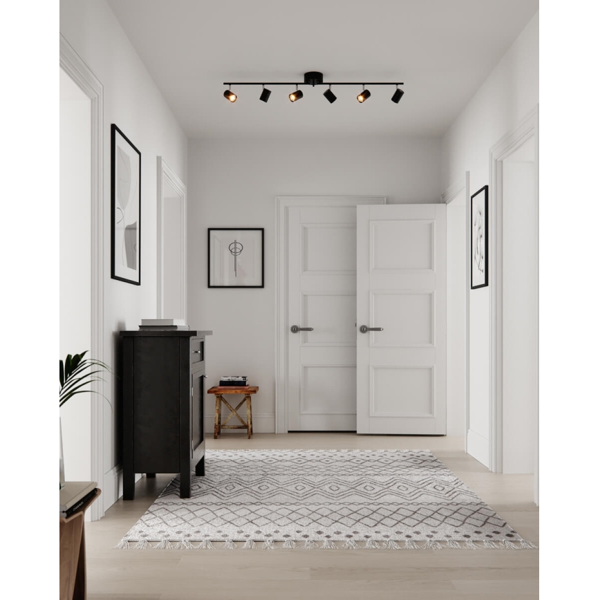ByRydens - Akcentinis apšvietimas CORRECT 6xGU10/7W/230V juoda diametras 30 cm