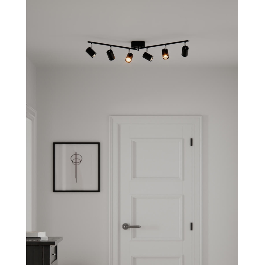 ByRydens - Akcentinis apšvietimas CORRECT 6xGU10/7W/230V juoda diametras 30 cm