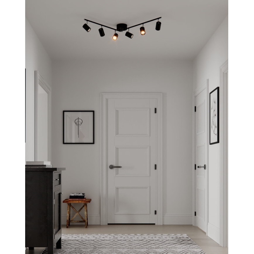 ByRydens - Akcentinis apšvietimas CORRECT 6xGU10/7W/230V juoda diametras 30 cm