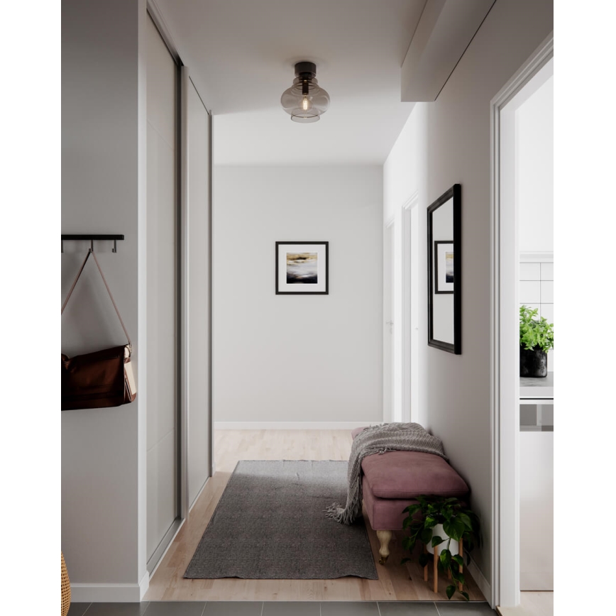 ByRydens - Lubinis šviestuvas DOLORES 1xE27/5W/230V Ø 30 cm pilka/dūminė