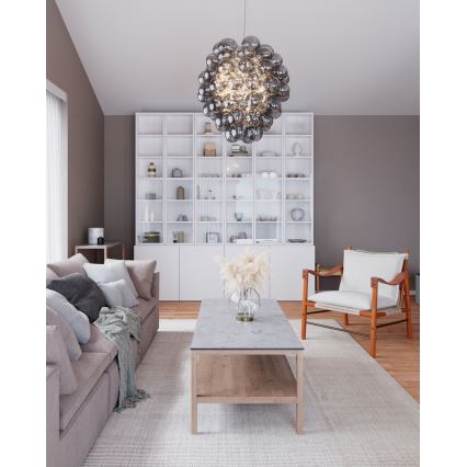 ByRydens - Liustra su troseliu DELUXE 4xE14/5W/230V pilka/dūminė