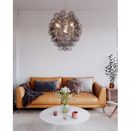 ByRydens - Liustra su troseliu DELUXE 4xE14/5W/230V pilka/dūminė