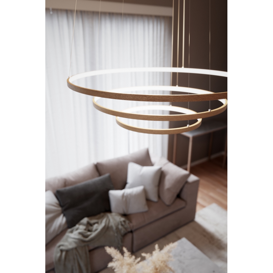 ByRydens - LED Pakabinamas sietynas TRIONE LED/45W/230V ruda diametras 80 cm