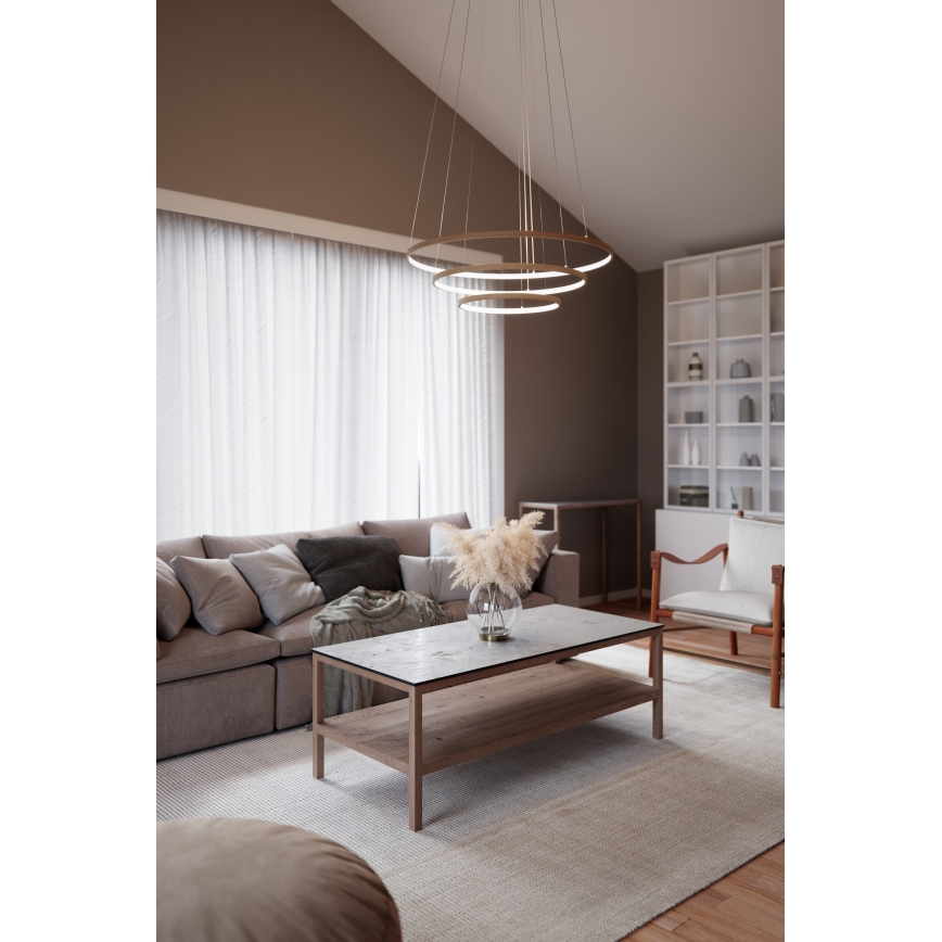 ByRydens - LED Pakabinamas sietynas TRIONE LED/45W/230V ruda diametras 80 cm