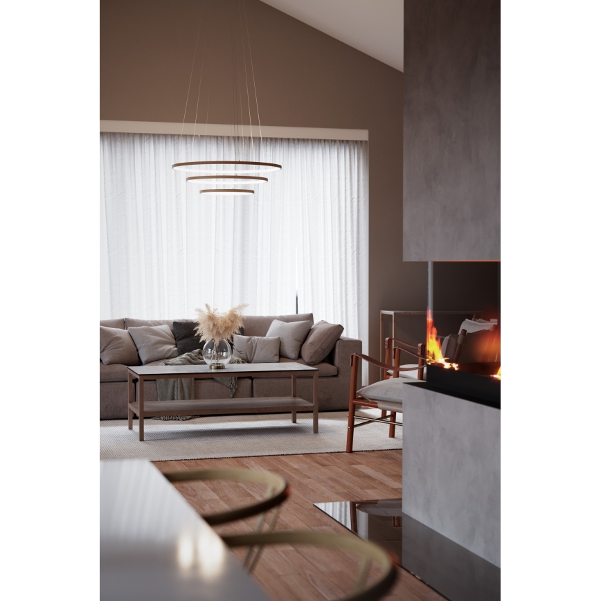 ByRydens - LED Pakabinamas sietynas TRIONE LED/45W/230V ruda diametras 80 cm