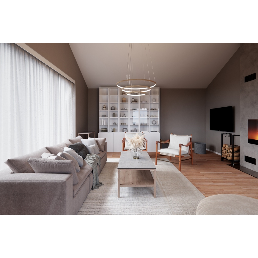 ByRydens - LED Pakabinamas sietynas TRIONE LED/45W/230V ruda diametras 80 cm
