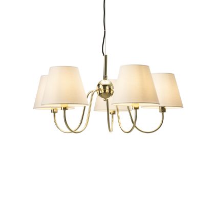 ByRydens - Pakabinamas šviestuvas ant laido LYNF 5xE14/8W/230V žalvaris/balta