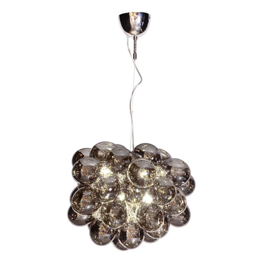 ByRydens - Pakabinamas sietynas GROSS 8xG9/4W/230V dūminis/juoda diametras 50 cm