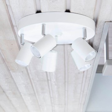 ByRydens - taškinis šviestuvas CORRECT 5xGU10/7W/230V, baltas, skersmuo 30 cm