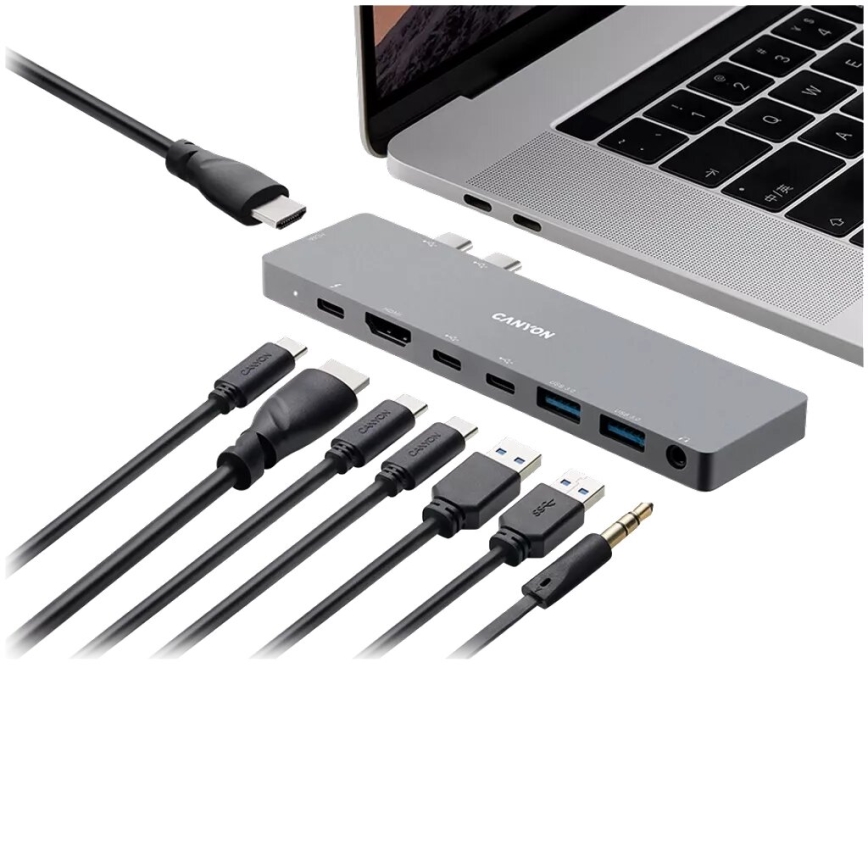 Canyon - MacBook prijungimo stotelės maitinimo šaltinis 8in1