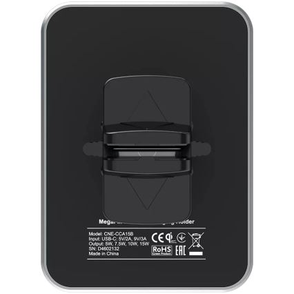Canyon - Magnetinis automobilio telefono laikiklis su belaidžio įkrovimo funkcija Qi 5V kampinis juoda