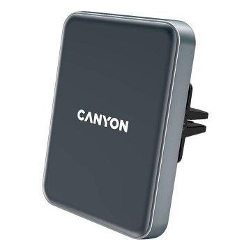 Canyon - Magnetinis automobilio telefono laikiklis su belaidžio įkrovimo funkcija Qi 5V kampinis juoda