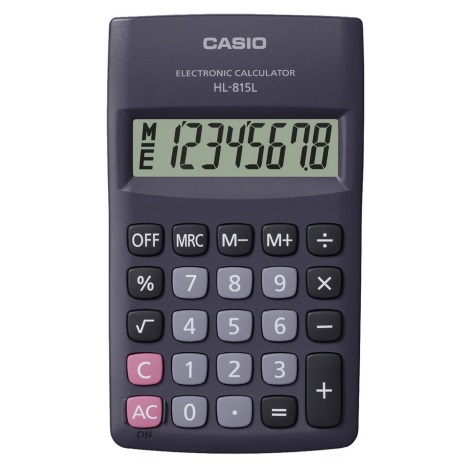 Casio – Kišeninis skaičiuotuvas 1xLR6 pilkas